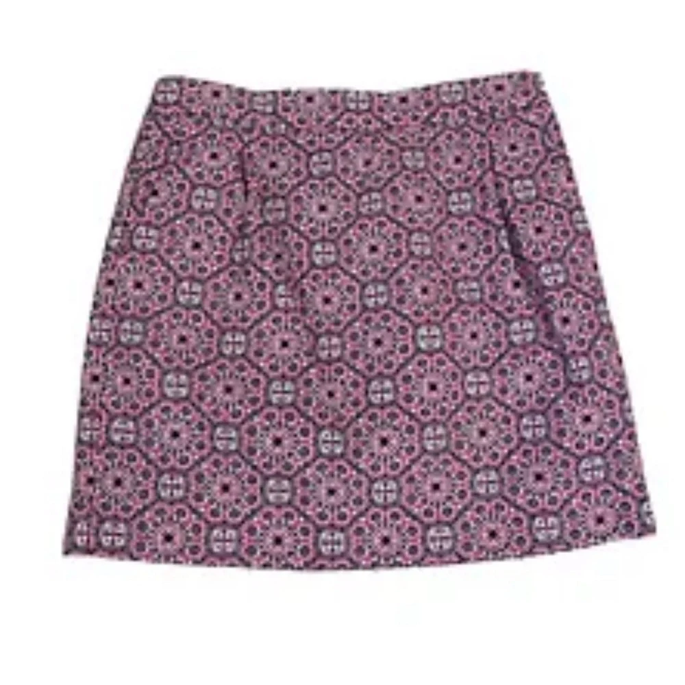 J Crew Floral Print mini Skirt Basketweave Lined Excellent Condition size 4 $70